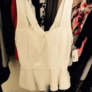 cute white peplum top 💄