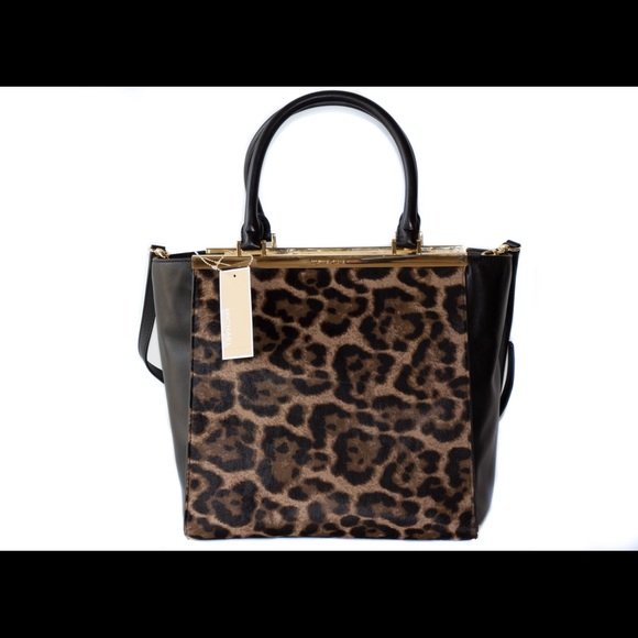 black leopard print michael kors purse