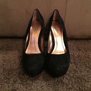 BCBG generation black suede heels