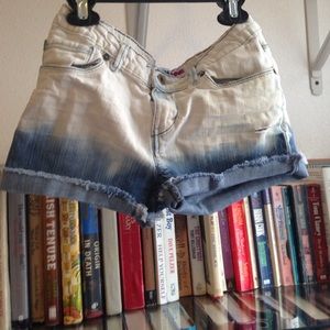 cut out homemade faded bleached shorts