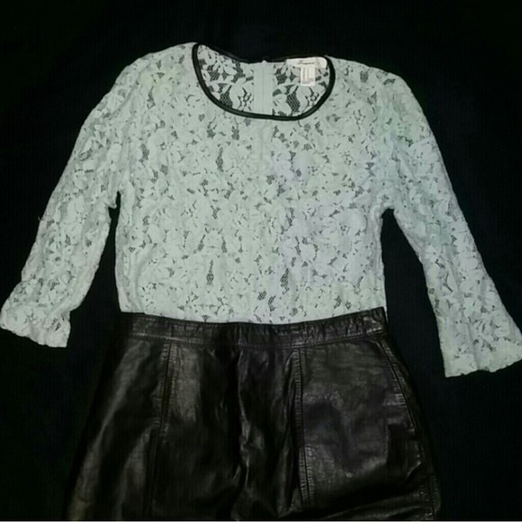 Pastel blue lace blouse