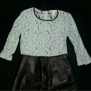 Pastel blue lace blouse
