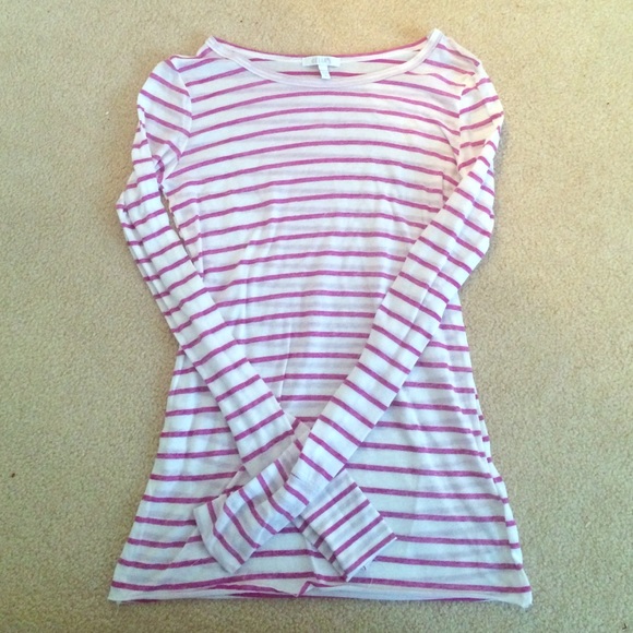 Delia's long sleeve purple & white striped shirt!