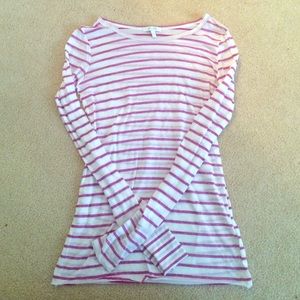 Delia's long sleeve purple & white striped shirt!