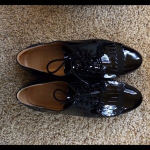 Black patent leather shoes