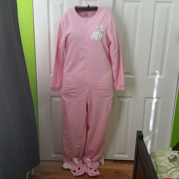 Pink Bunny Onsie Footie Pajamas