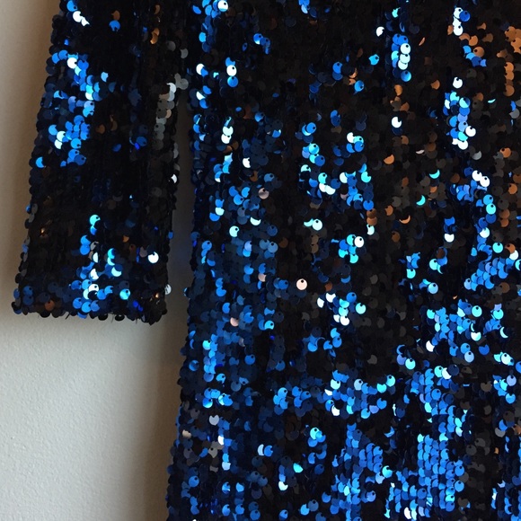 🎉🎉 HOST PICK 🎉🎉 Blue sexy sequin dress. - Picture 2 of 4