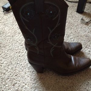 Brown and Teal Cowboy Boots
