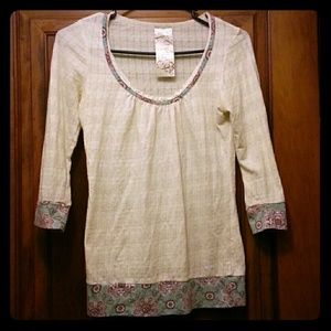 Ivory Top with Paisley Detailing