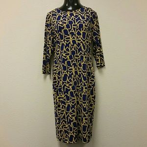 Blue  and yellow summer bodycon dress