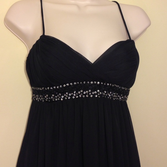 Darling Black Dress with Sequin Beading - Picture 2 of 4