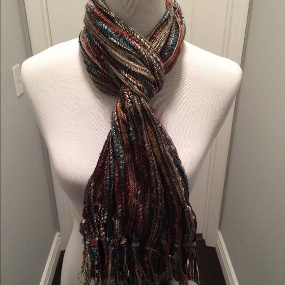 Multi-colored Scarf. Beautiful pattern with fringe