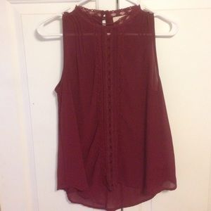 Maroon Chiffon top