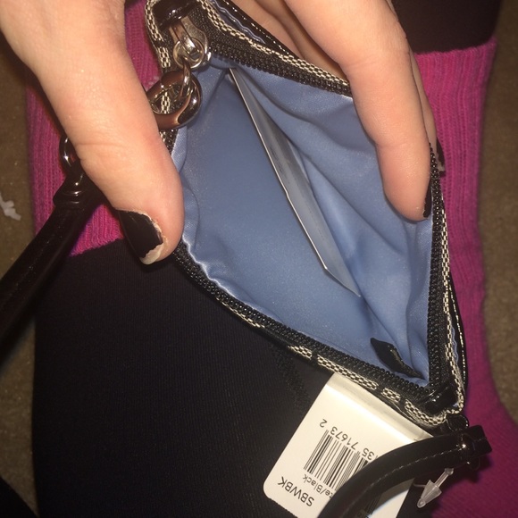 Coach Signature Small Wristlet in Black and Silver - Picture 3 of 4