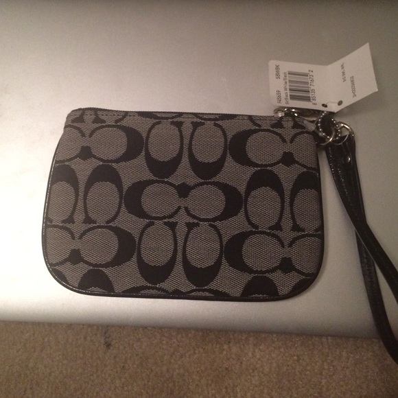Coach Signature Small Wristlet in Black and Silver - Picture 4 of 4