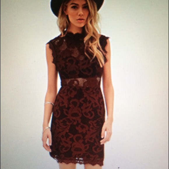 Forever 21 Red Lace Cutout dress