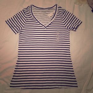 NWT navy and white striped Vneck!