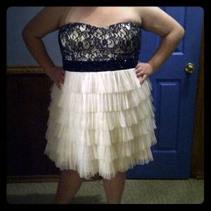 Size 22 black and white lace ruffle dress