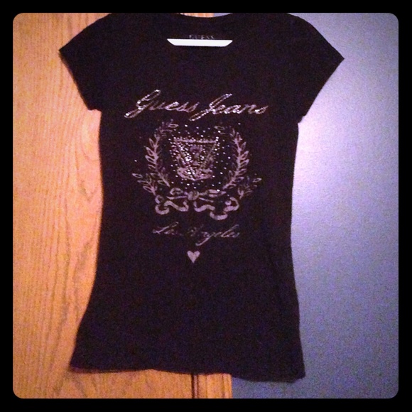 Jeweled black guess tee
