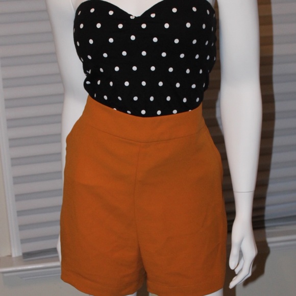 Deep Gold High Waist Dress Shorts