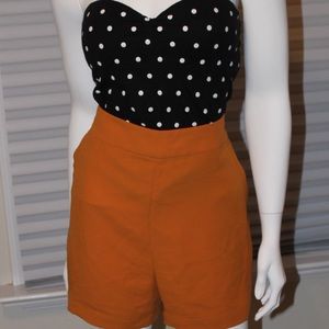 Deep Gold High Waist Dress Shorts