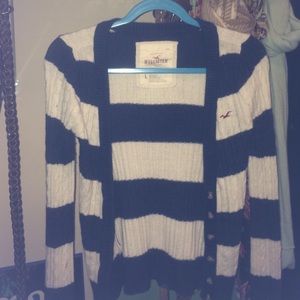 Hollister White/Navyblue Cardigan