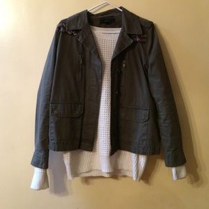 OVERSIZED KNIT SWEATER+ARMY CARDIGAN