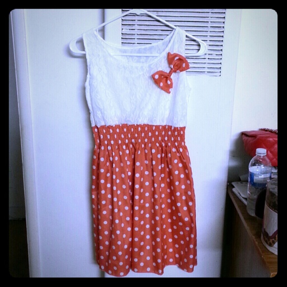 Orange polka dot dress