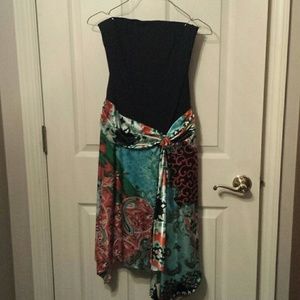 Colorful strapless dress