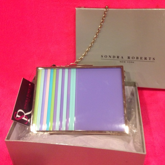 Sondra Roberts Pastel Lucite Box Clutch