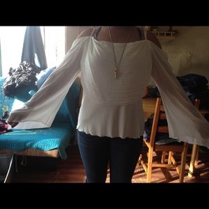 White Cold Shoulder Blouse
