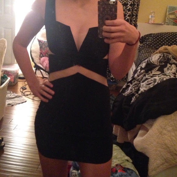 Tobi's black cutout mesh Dress