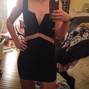 Tobi's black cutout mesh Dress