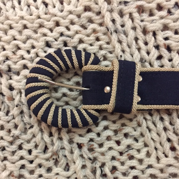Retro Navy Blue & Cream Belt - Picture 3 of 4