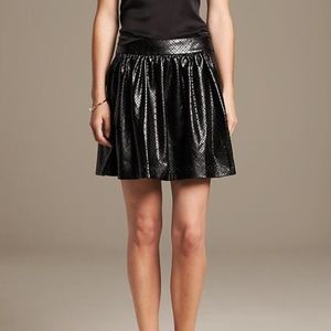 BR Monogram Laser-Cut Faux Leather Skirt