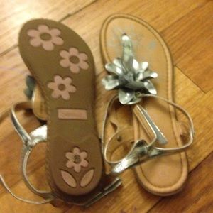 Cute Cherokee silver flower sandals