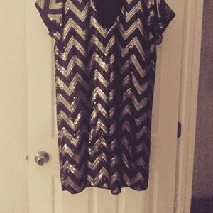 H&M dress gold and black sequins