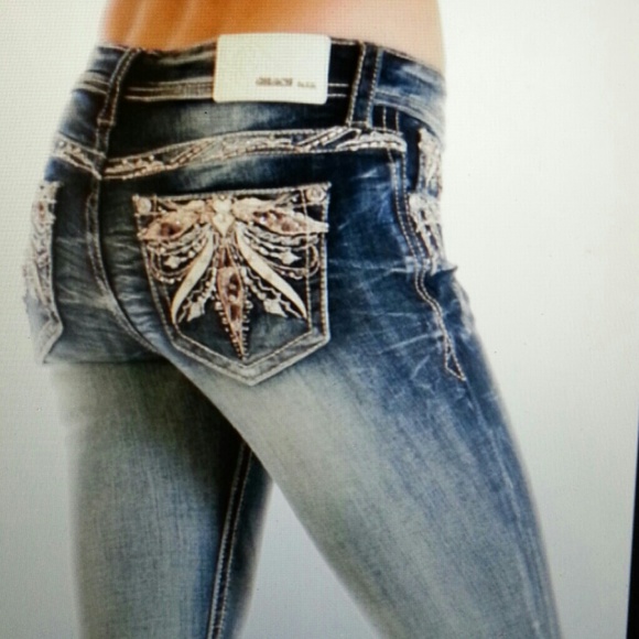 Grace easy fit Leather detailed jeans