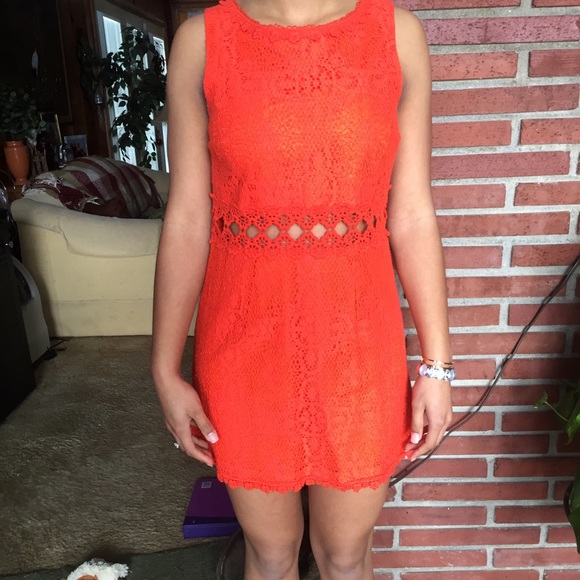 Orange Cut Out Dress