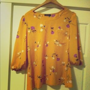 Anthropologie vintage shop open back floral blouse