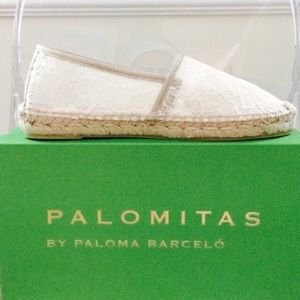 Palomitas Ivory Lace espadrilles new in box sz 39