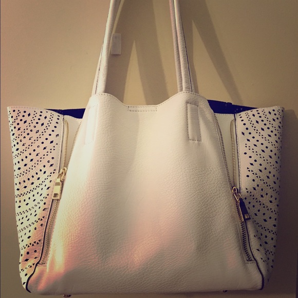 Adrianna Laser Cut White Tote