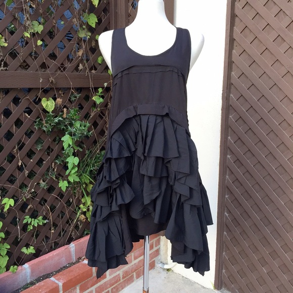 Black Ruffled Tank Dress