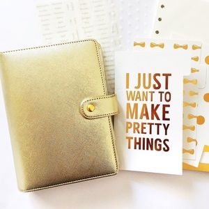 Gold metallic planner agenda organizer