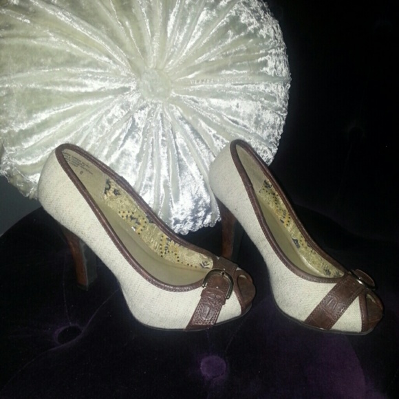 Winter white and brown shoes