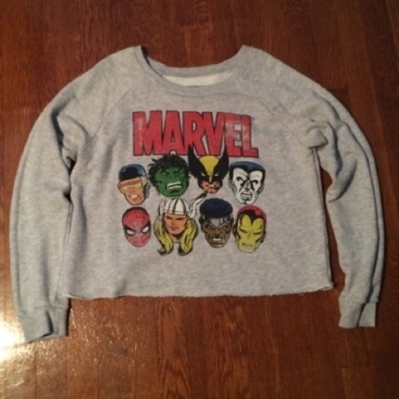 Marvel Cropped Sweatshirt by Forever 21