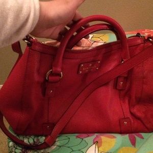 Red late spade satchel