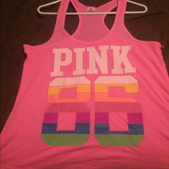 Victoria Secret pink tank with rainbow - Picture 1 of 1