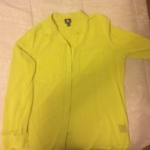 Sheer yellow shirt
