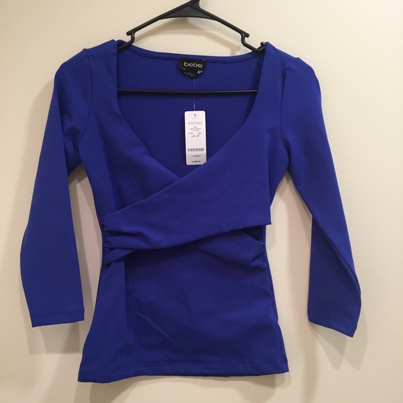 Pretty Blue Bebe Wrap Top